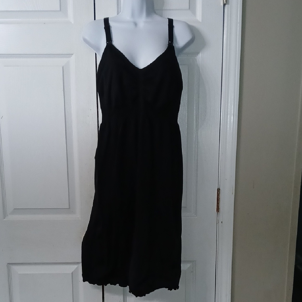 Maternity black easy access nursing dress stretchy  Sz 3X  EUC